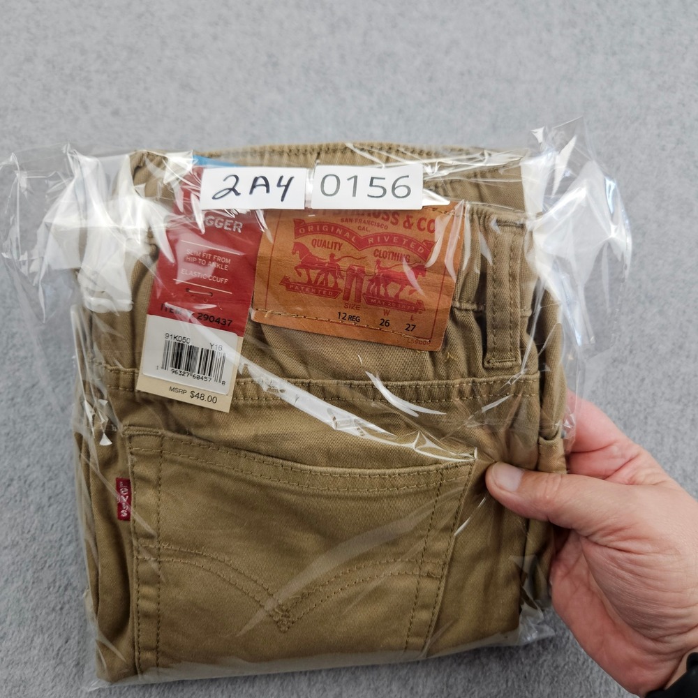 LEVIS Jogger Kids 12 Tan Khaki Twill Elastic Cuff Casual School Classic - Picture 11 of 11